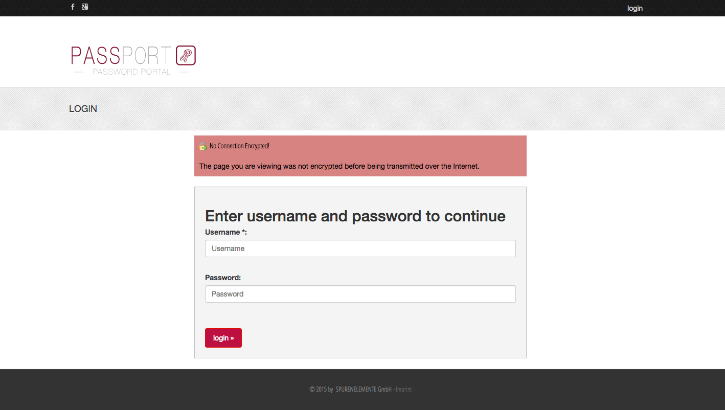 Web-Login zur Passwortverwaltung