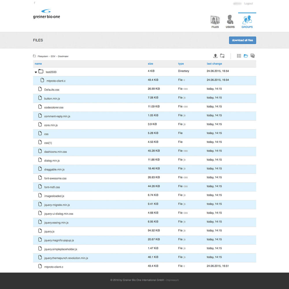 Download-Portal Dokumentenverwaltung